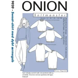 Nyhet ONION Snittmönster Plus 9020 Sweatshirt med Vid ärm Str. XL-5XL