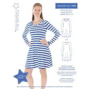 Kundfavorit MiniKrea Snittmönster 70044 Raglan Jersey Klänning strl. 34-50