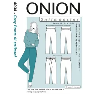 ONION Snittmönster 4034 Cosy Pants till Stretchtyg Kampanjpris