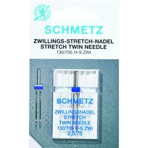 Â Schmetz Symaskinsnål Tvilling Stretch 130/705 H-S Zwi Str. 2,5-75 – 2 st Kampanj