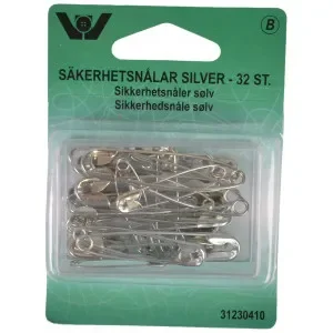Säkerhetsnålar Silver Ass. storlekar – 32 st. Endast denna vecka