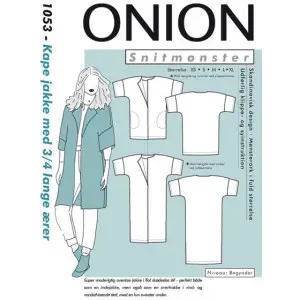 Sista chansen ONION Snittmönster 1053 Cape-jacka med 3/4 ärmar Str. XS-XL