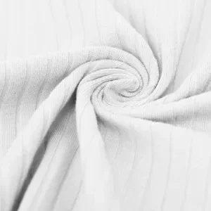 Jersey Rib Cotton Tyg 140cm 50 Vit – 50cm Fri frakt