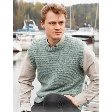 Rabatt Winter Rapids Slipover by DROPS Design – Väst Stickmönster str. S-XXXL