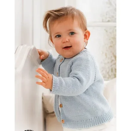 Dream in Blue Cardigan by DROPS Design – Baby Jacka Stickmönster str. 0/1 mån – 3/4 år Begränsad tid