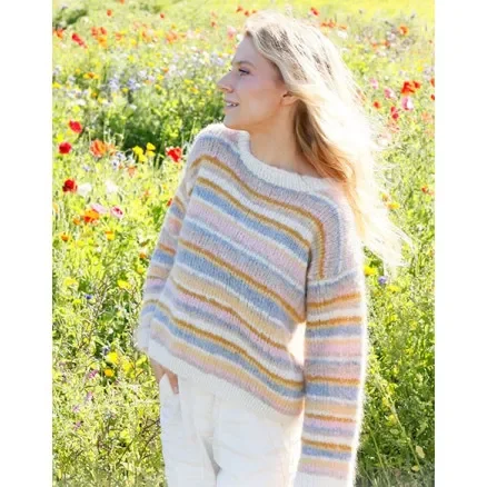 Handla nu Pastel Spring by DROPS Design – Tröja Stickmönster str. S – XXXL