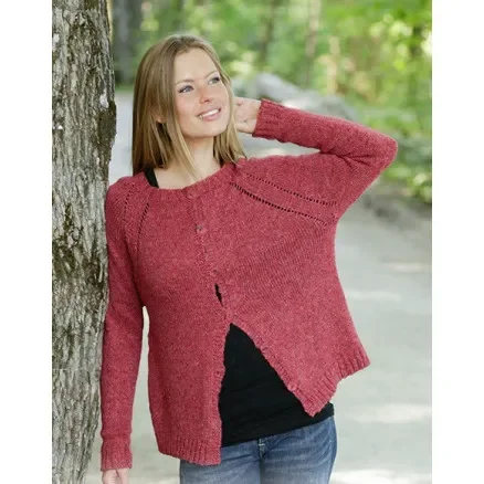 Billig Raspberry Delight by DROPS Design – Jacka stickmönster str. S – XXXL