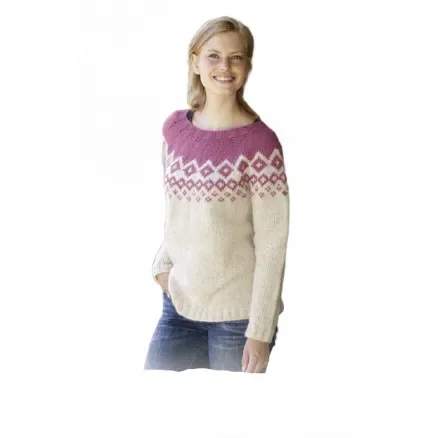 Utförsäljning Diamond Delight by DROPS Design – Tröja Stickmönster str. S – XXXL