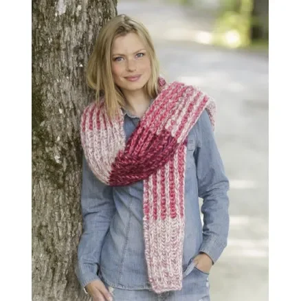 Raspberry Hug by DROPS Design – Halsduk stickmönster 173x32 cm Rea