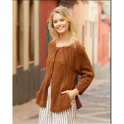Autumn Spice Cardigan by DROPS Design – Jacka stickmönster str. S – XXXL Köp nu