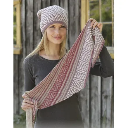 Purple Way by DROPS Design – Mössa och sjal stickmönster str. S/M – M/L Erbjudande
