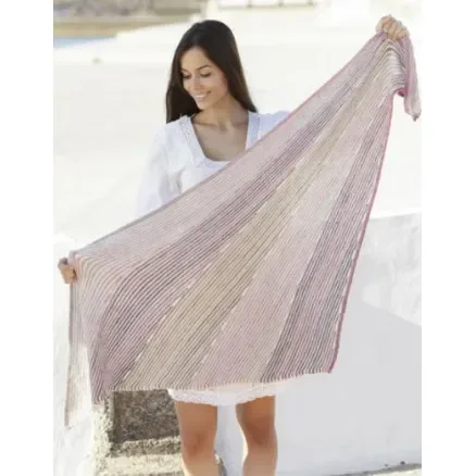 Rays of Sunset by DROPS Design – Sjal Stickmönster 160x69 cm Begränsad tid