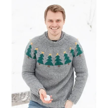 Merry Trees by DROPS Design – Tröja Stickmönster strl. S-XXXL Endast denna vecka