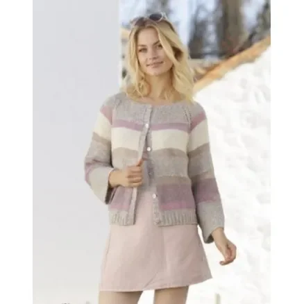 Sänkt pris Rose Water Jacket by DROPS Design – Jacka Stickmönster str. S – XXXL