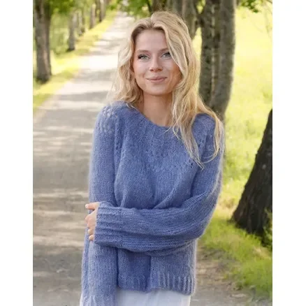 Snabb frakt Round Lake by DROPS Design – Tröja Stickmönster str. S – XXXL
