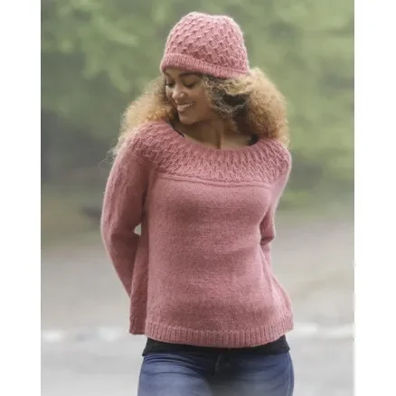 Kundfavorit Namdalen by DROPS Design – Tröja och Mössa Stickmönster strl. S – XXXL