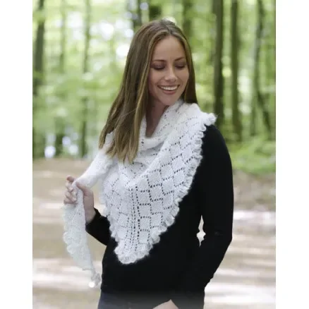 Lägg i varukorgen Chill and Frills by DROPS Design – Sjal Stickmönster 188x56 cm