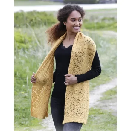 Dreamy Daffodil by DROPS Design – Halsduk Stickmönster 156x35 cm Extra rabatt