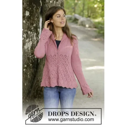 Begränsat antal Lady Angelika Jacket by DROPS Design – Jacka stickmönster str. S – XXXL