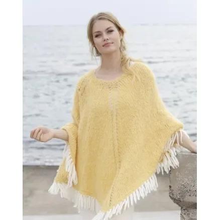 Kundfavorit Soldans by DROPS Design – Poncho Stickmönster str. S – XXXL
