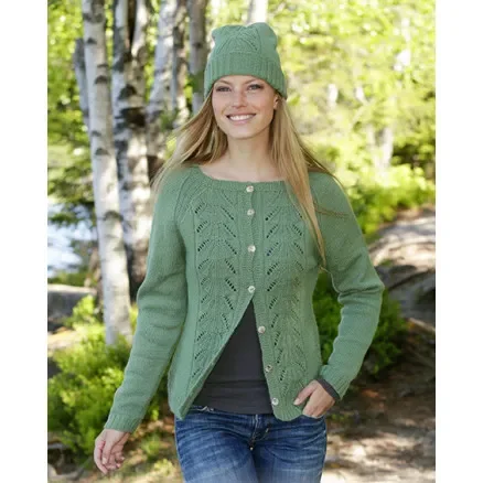 Extra rabatt Green Luck by DROPS Design – Stickmönster jacka str. S – XXXL