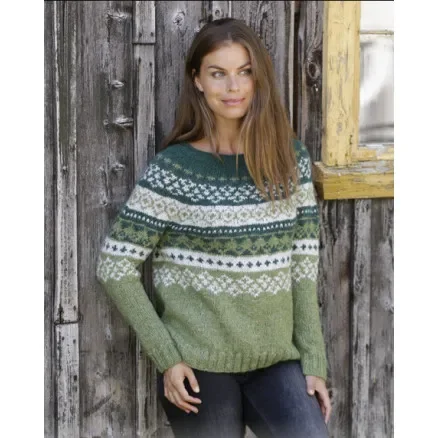 Bardu by DROPS Design – Stickmönster blus str. S – XXXL risnedsättning
