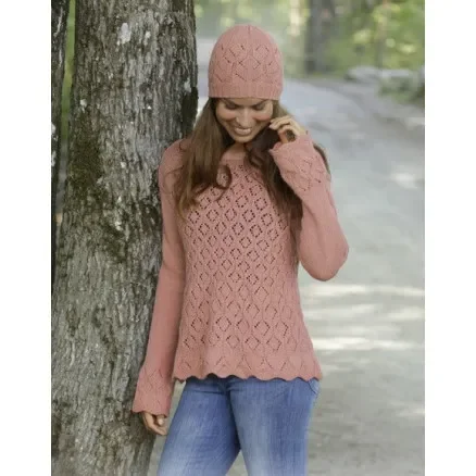 Lady Angelika by DROPS Design – Blus stickmönster str. S – XXXL Sista chansen