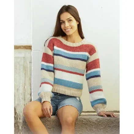 Nyhet Bretagne by DROPS Design – Tröja stickmönster str. S – XXXL