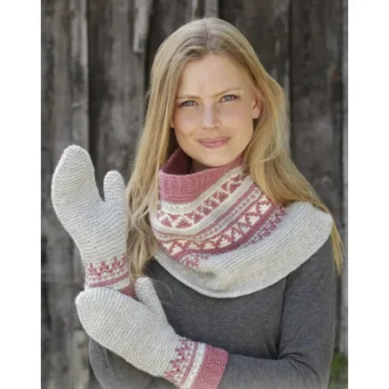 Hint of Heather Set by DROPS Design – Halsdukar och vantar stickmönster str. S/M – M/L Bästa pris