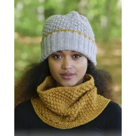 Nyhet Welcome Winter by DROPS Design – Mössa och Halsrör Stickmönster strl. S/M – L/XL