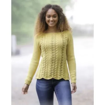 Endast idag Lemon Parfait by DROPS Design – Tröja Stickmönster strl. S – XXXL