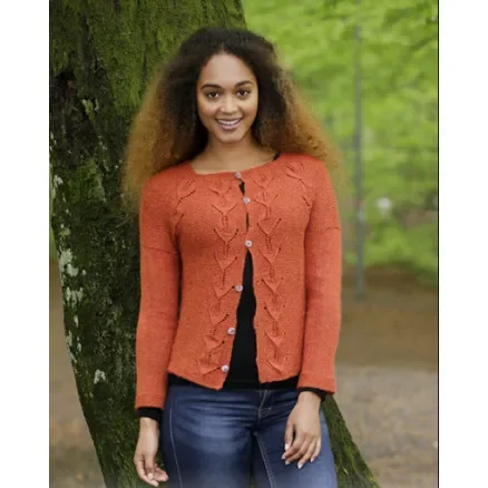 Autumn Vines Cardigan by DROPS Design – Jacka Stickmönster strl. S – XXXL Rea