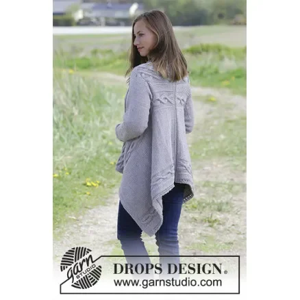Norfolk by DROPS Design – Jacka Stickmönster strl. S – XXXL Nedsatt pris