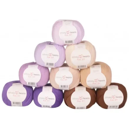 Endast idag Infinity Hearts Rose 8/4 Garnpaket 28 Bruna och Lila nyanser – 10 st