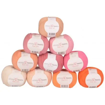 Infinity Hearts Rose 8/4 Garnpaket 21 Orangea och Rosa nyanser – 10 st Reapris