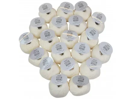 Köp nu Drops Cotton Merino Garnpaket Unicolor 01 Natur – 20 st