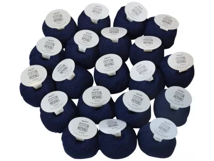 Drops Cotton Merino Garnpaket Unicolor 08 Marinblå – 20 st Expressleverans