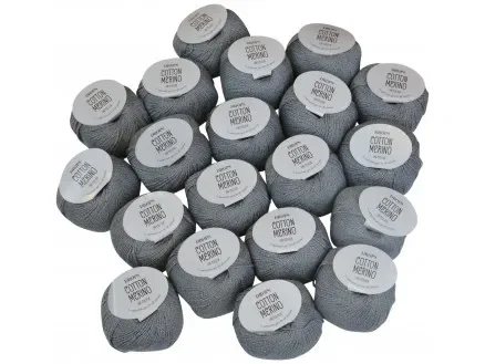 Drops Cotton Merino Garnpaket Unicolor 18 Mellangrå – 20 st Sista chansen