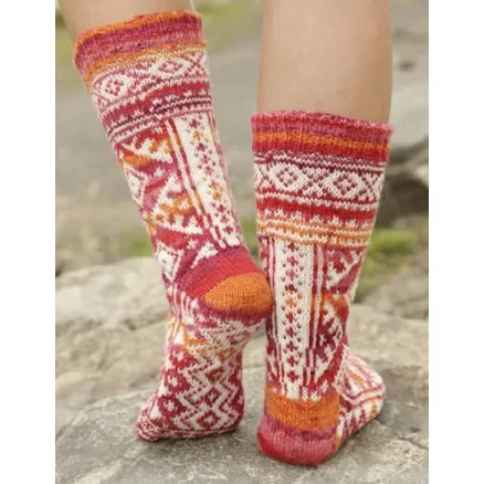Mexican Sunset by DROPS Design – Sockor Stick-mönster strl. 35/37 – 41/43 Rea