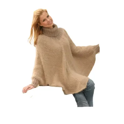 Köp online Hometown by DROPS Design – Poncho Stick-mönster S/M-XXL/XXXL