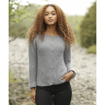 Misty Harbor Cardigan by DROPS Design – Jacka Stick-mönster strl. S – XXXL Kampanj