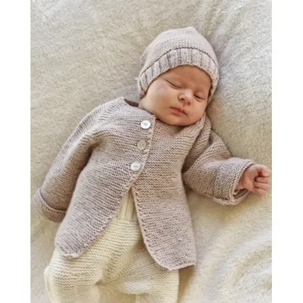 Endast idag Sleep Tight by DROPS Design – Babyjacka med raglan Stick-mönster strl. Prematur – 3/4 år