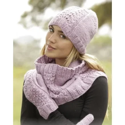 Malin by DROPS Design – Mössa, vantar och Halsvärmare Stick-mönster strl. S/M – L Billig
