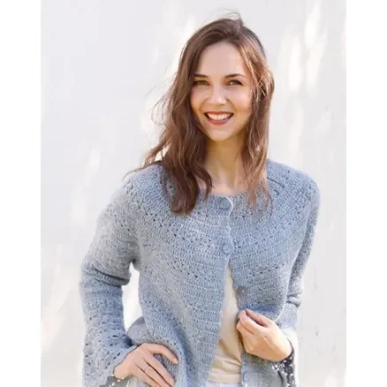 Spring Renaissance Cardigan by DROPS Design – Cardigan Virkmönster str. S – XXXL Endast idag