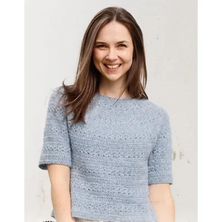 Rabatt Spring Renaissance Topp by DROPS Design – Tröja Virkmönster str. S – XXXL