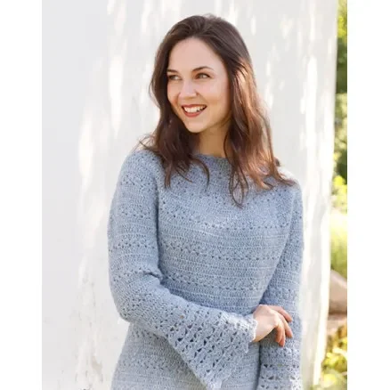 Spring Renaissance by DROPS Design – Tröja Virkmönster str. S – XXXL Begränsat erbjudande