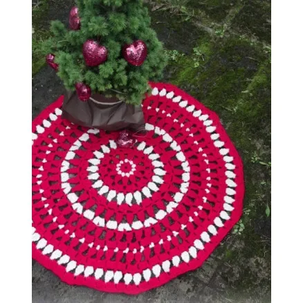 Kampanj  Christmas Circle by DROPS Design – Matta Virkmönster Ø82 cm