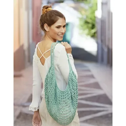 Utförsäljning Hedera Tote by DROPS Design – Väska virkmönster 60x70 cm
