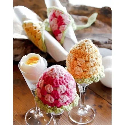 Lågt pris Easter Morning by DROPS Design – Äggvärmare och servettringar Virkmönster