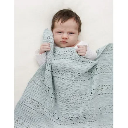 Sleepy Times by DROPS Design – Baby Filt Virkmönster 65x81 cm Trygg betalning
